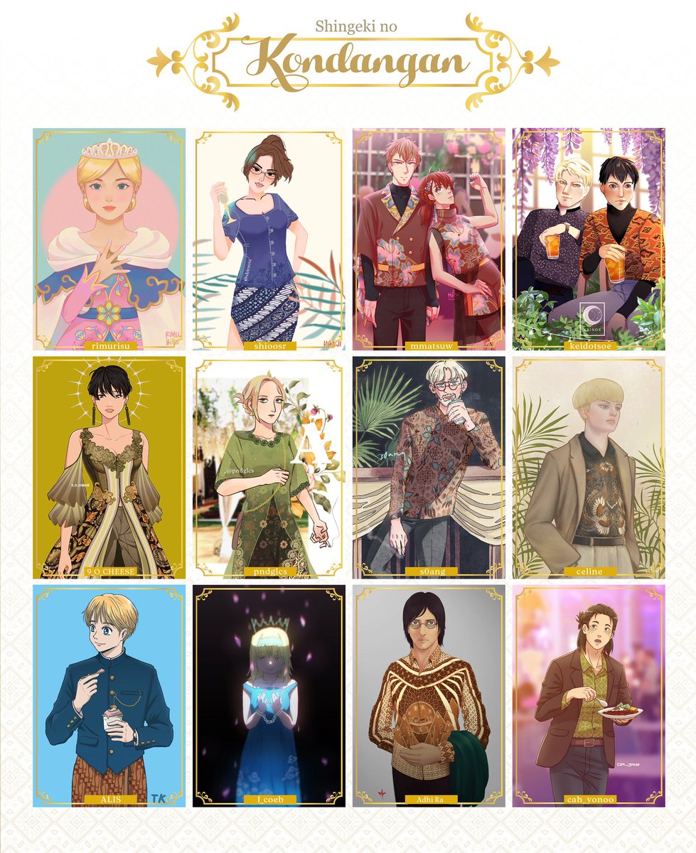 a fun aot collabo with an indonesian wedding-themed vibe? #ShingekiNoKondangan #SnK #aot #shingekinokyojin 