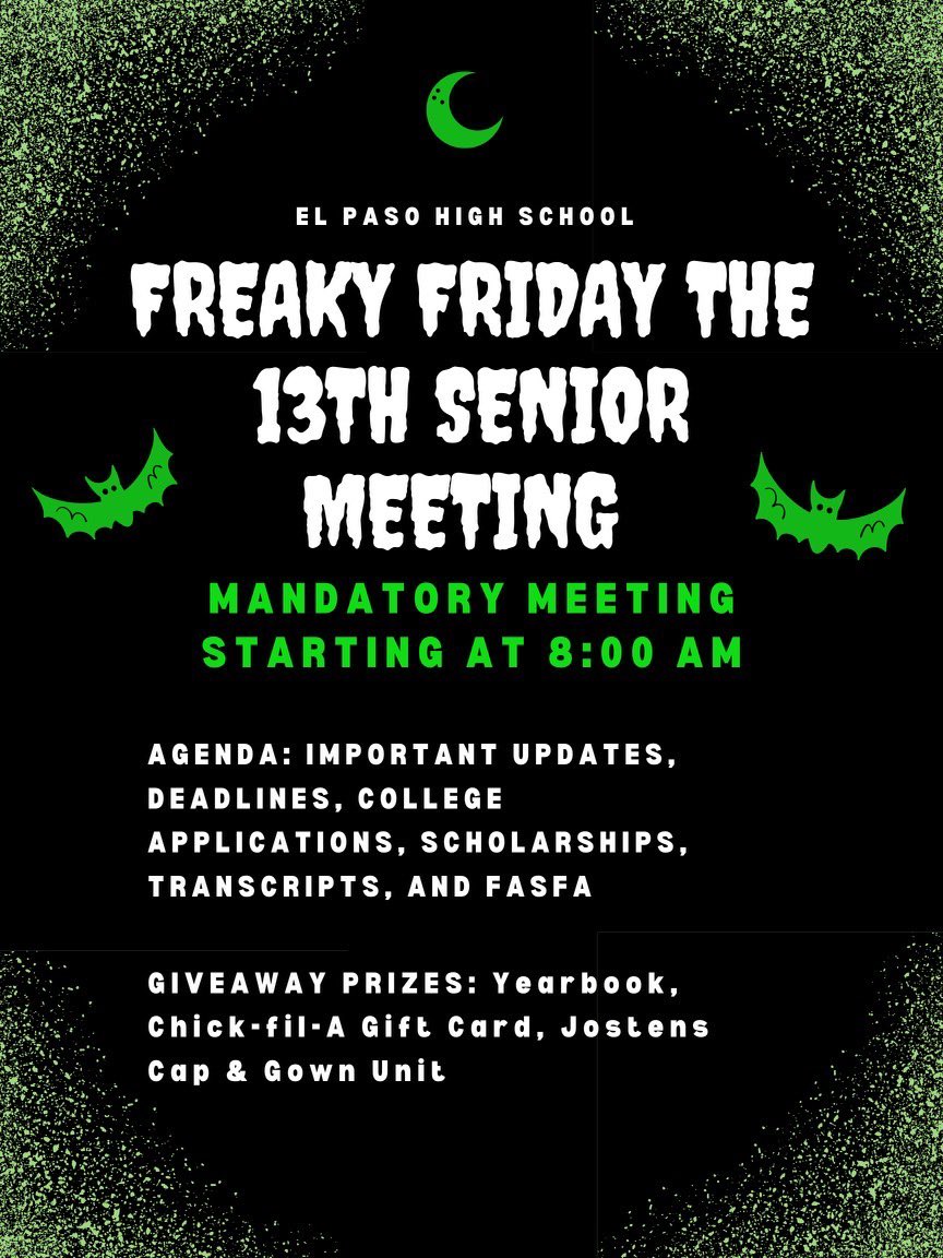 EPHSTheater's tweet photo. FYI seniors! https://t.co/31HUPhM8pO