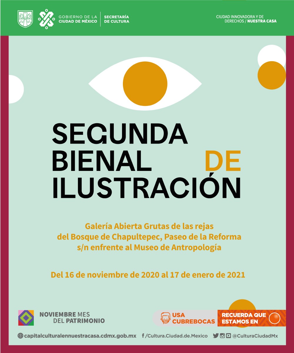 CulturaCiudadMx's tweet photo. ¡Disfruta de maravillosas obras en la Segunda @bienalilustra!

Las rejas del Bosque de Chapultepec cobijarán esta muestra donde participan diversos artistas. 

📅 Noviembre 16 - 17 Enero.

No olvides llevar cubrebocas 😷

#CapitalCultural de América. https://t.co/8wVuD3VVPB