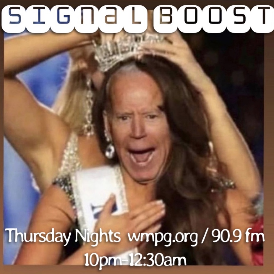 Signal Boost with DJ DRB. Electro / Punk / R&amp;B, 10pm to 12:30 am. Sleep is overrated; tune in. That's all we can say.
WMPG Community Radio 90.9FM and WMPG.org