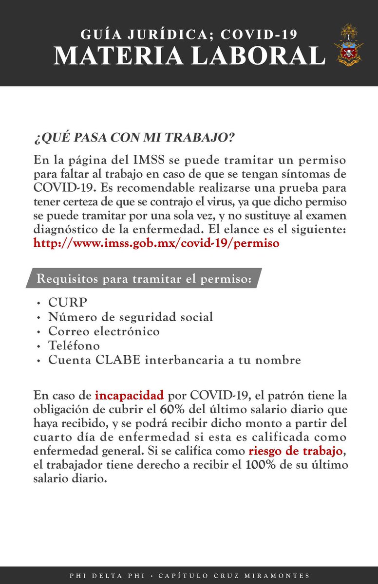 PDPCMInn's tweet photo. El Capítulo Cruz Miramontes les comparte esta guía de orientación jurídica, donde podrán encontrar información legal respecto situaciones o problemáticas derivadas de la emergencia sanitaria COVID-19. Esperamos les sea de gran utilidad.
#wethestudentsofphideltaphi https://t.co/FFUYA4K34u
