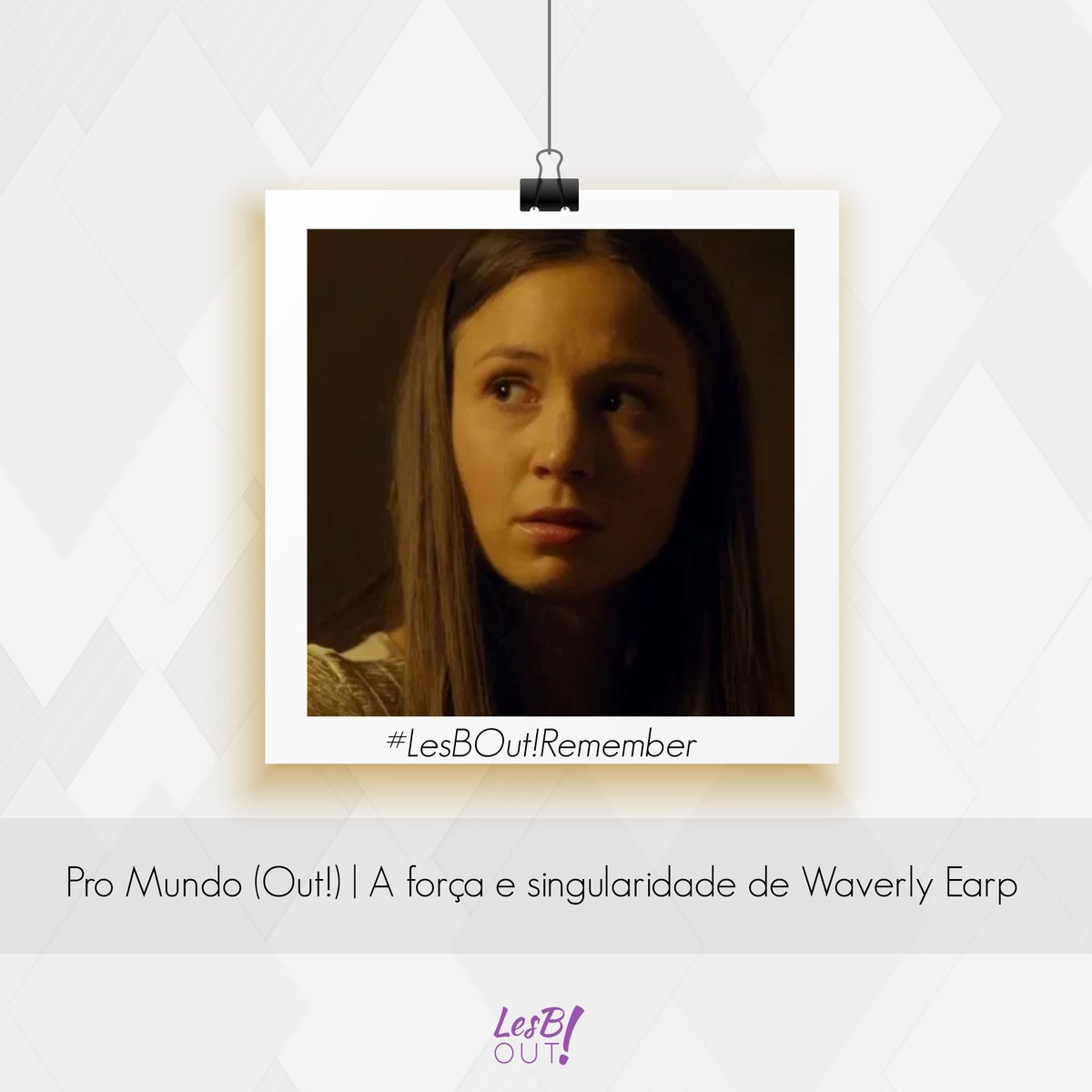 lesbout_br's tweet photo. Hoje é dia de #LesBOutRemember... Tem alguém aqui apaixonada por Waverly Earp? Porque nós somos! 💜
E vamos relembrar este Pro Mundo (Out!) sobre a personagem. Corre no link abaixo!🏳️🌈
https://t.co/SJOd9W2Beq
#WynonnaEarp #TBT #LGBTQIA https://t.co/t5prKrh3Yq