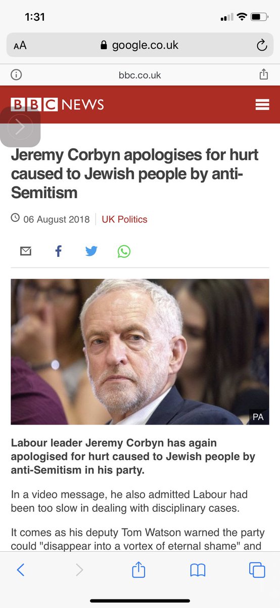 No 7 - Jeremy Corbyn apologises to Jewish Community for antisemitism in Labour