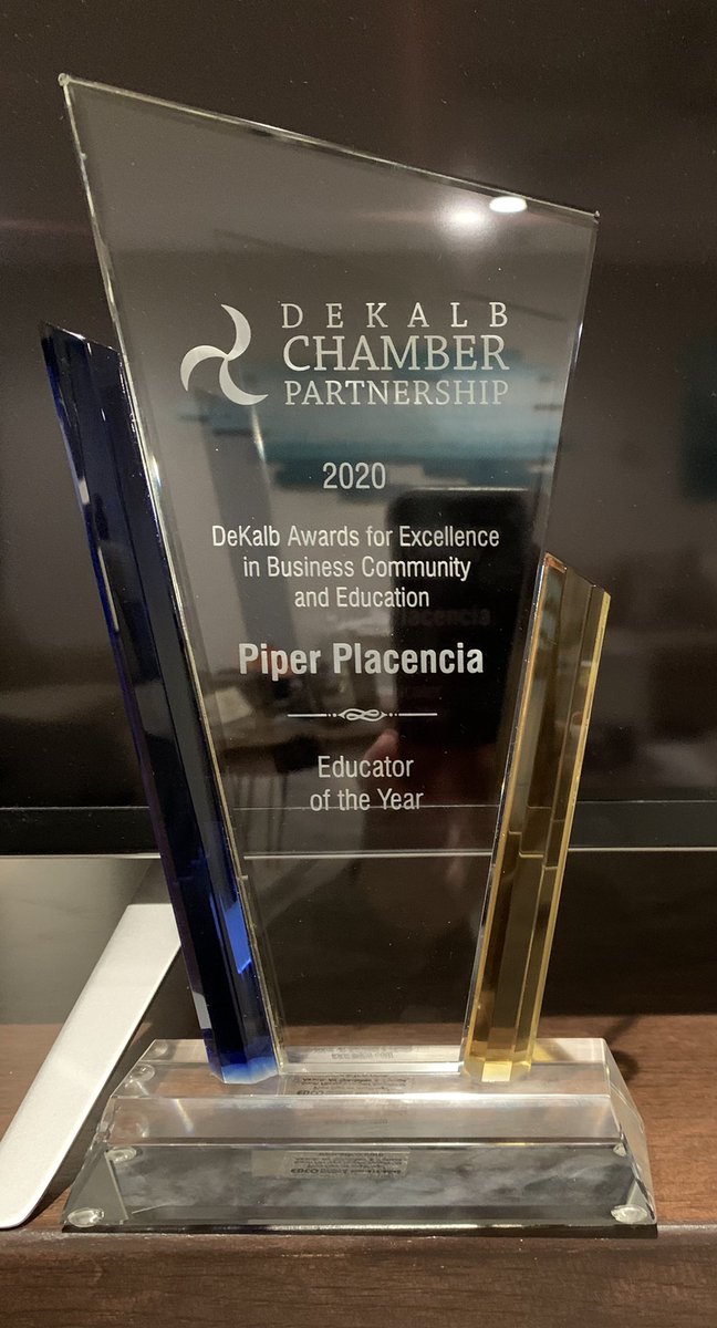 rayman807's tweet photo. Thank you Dekalb Chamber Partnership for giving @ValenciaPlacen1 and I a night to remember and talk about our families missing piece. Piper Placencia, Dekalb County’s Educator of the Year! ❤️❤️❤️ https://t.co/dy0AXPsmTF