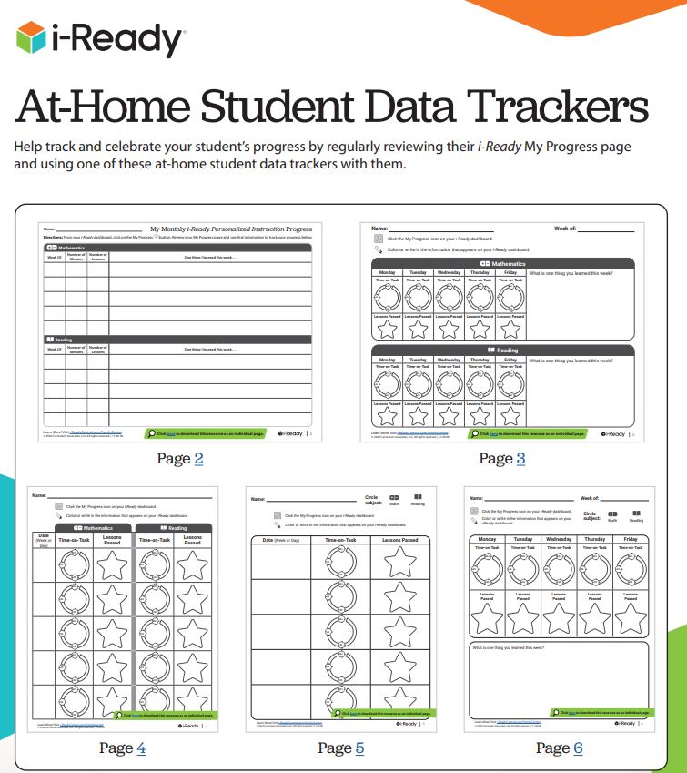 CurriculumAssoc's tweet photo. Families, and teachers supporting families - we heard you! Help track and celebrate your student’s progress by regularly reviewing their #iReady My Progress page and using one of these new, free, editable, at-home student data trackers with them! https://t.co/cDa6rZHGBw #MyiReady https://t.co/8Z2qAggcCZ