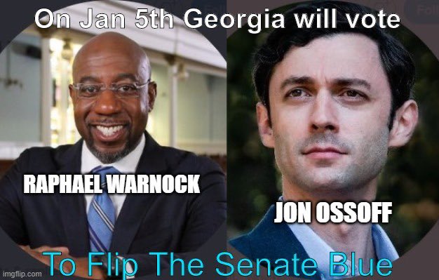 angie_keathly's tweet photo. Trump is keeping Republicans politically active until the Senate run-off in Georgia! 

Don’t be fooled! Avoid the drama &amp; vote like crazy for @ReverendWarnock (D) &amp; @ossoff (D)!!

Don’t let them have control of the Senate!! 

#FreshTweets 
#wtpBlue https://t.co/tqCLxS4s5E