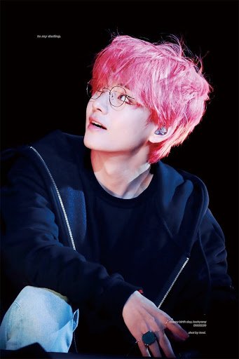 With pink colour hair