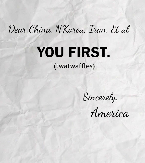 RealDeltaKilo's tweet photo. China, N. Korea, Iran and friends have a message for the US and I have one for them..
#UN #YouFirst #GetOutOfTheUN https://t.co/PL0yr69j8D