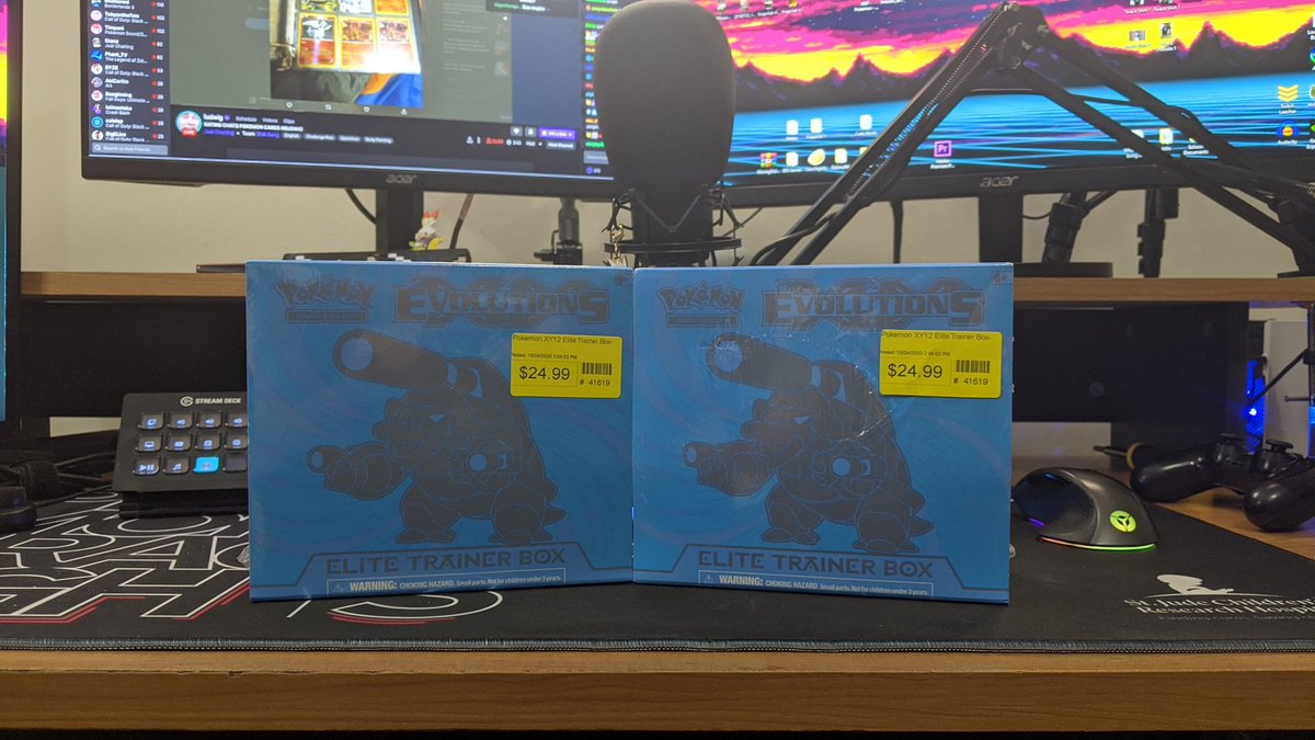 MasonBurnheart's tweet photo. Yo @LudwigAhgren you still interested in doing a pack opening battle. I'll ship you out one of these pokemon XY Evolutions trainer boxes. Loser gifts 20 subs to the other streamer. ๐๐ป #BugWig https://t.co/wkzEHaMuw9