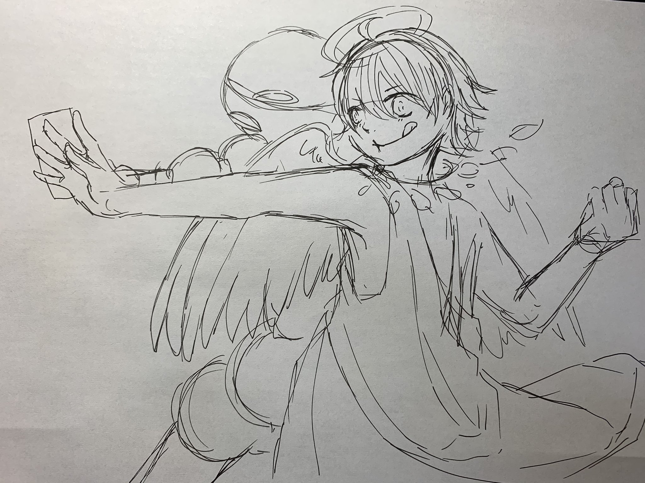 たまち メイキングのやつ トリバッシュ てんてんさん W ラフ 線画 着彩 なんとなく背景に着彩 って感じで大体1時間くらいの作業でした W ツド絵 T Co Hx8140hqro Twitter