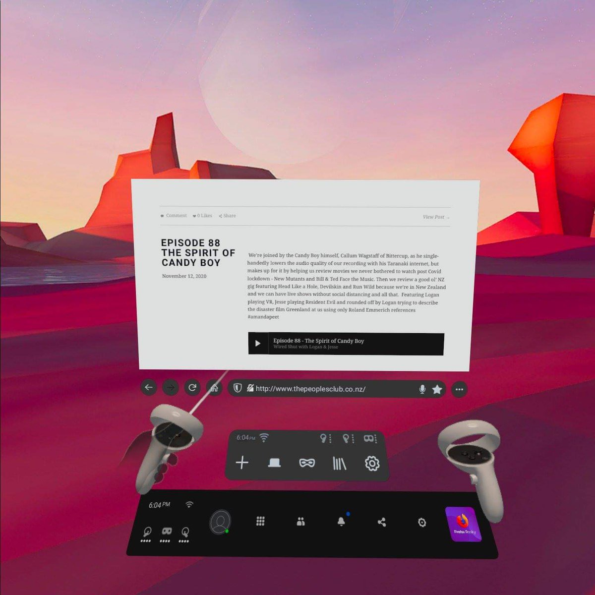 WiredShutPod's tweet photo. Podcasting just entered the twentieth century or something #OculusQuest2 #wiredshut #peoplesclub #minemyeyedata https://t.co/2s4uLxx4yU