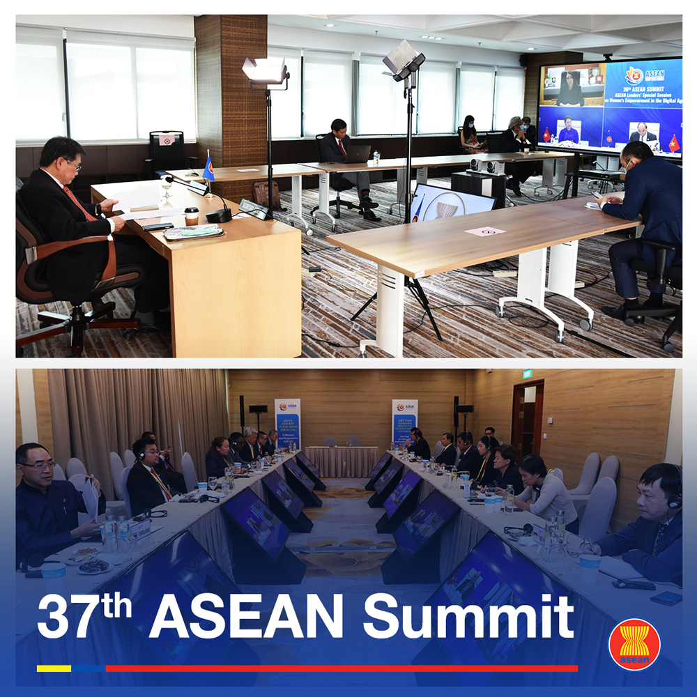 ASEAN's tweet photo. The #ASEANSummit37 continues. Today’s agenda includes the the 12th Mekong-Japan Summit, the 2nd Mekong-ROK Summit, and the ASEAN Business and Investment Summit (ABIS) 2020.
Stay tuned to https://t.co/bEC3l7uN8p for Summit updates. https://t.co/A5DKVMX05c