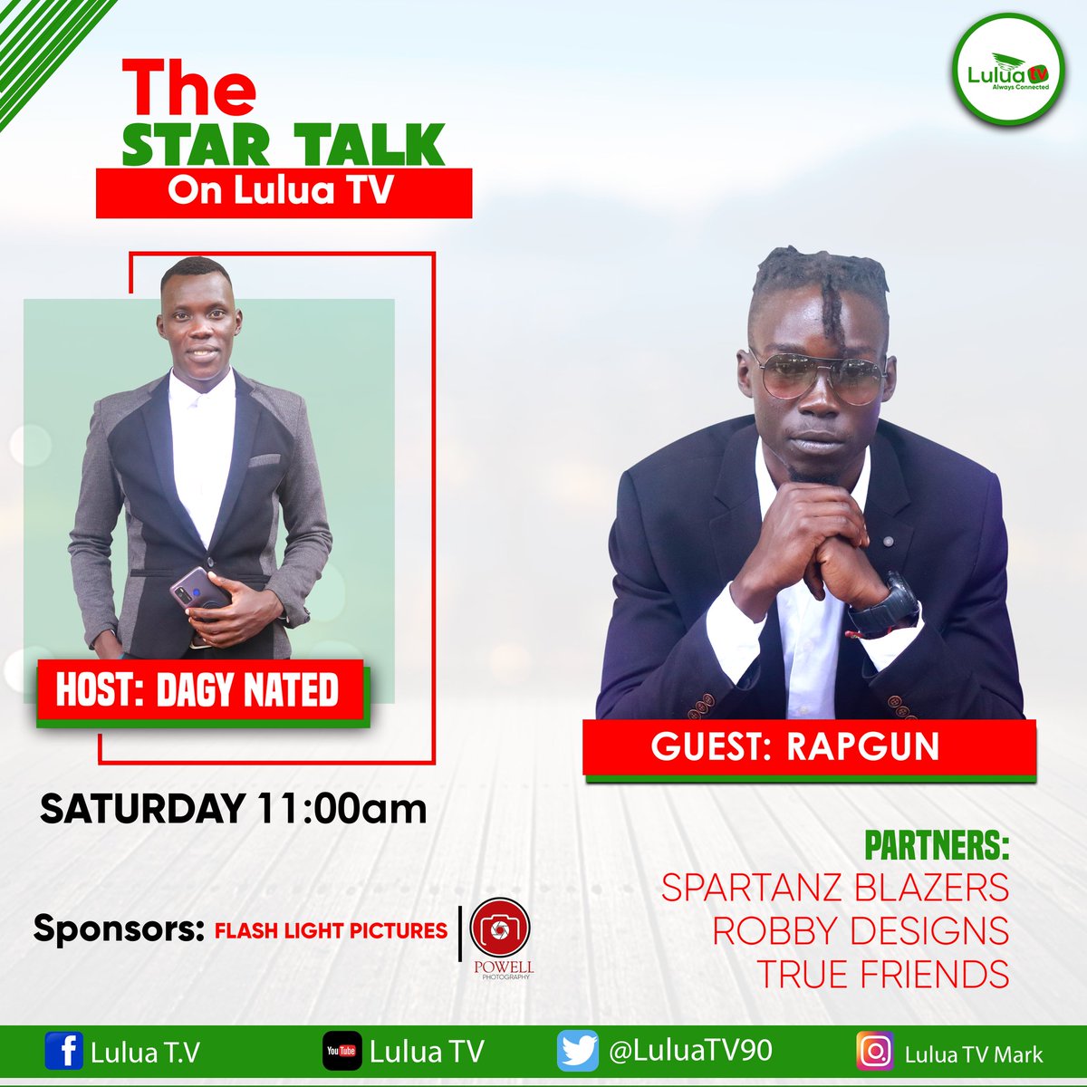 Lulua_TV's tweet photo. #TheStarTalk returns tomorrow from 11am with @RapgunEmcee one of lugbara's finest rappers who has alot to share with you ranging from his journey, upcoming online concert and #ADAawards
Please do subscribe here for more 👇
https://t.co/pFQonUh2vV https://t.co/uPO7wqh3JK