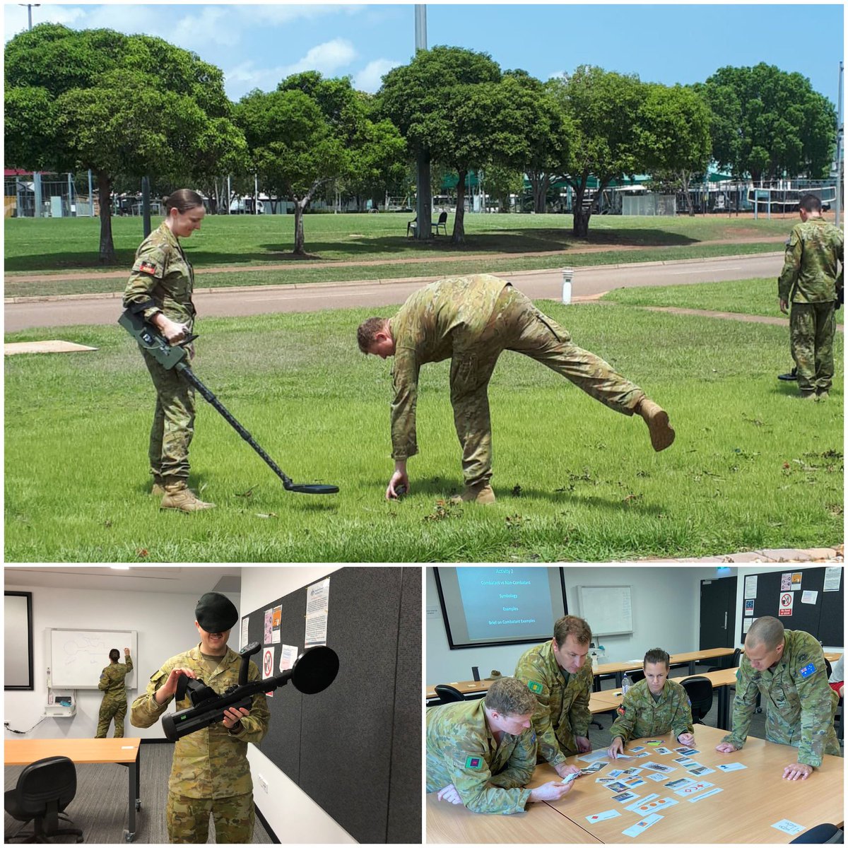 EducateSmarter's tweet photo. And congrats to AEC-NT on their final MIC for the year. We look forward to more sessions @Comd_1st_Bde next year. Excellent lesson delivery e.g Mine Detectors, Laws of Armed Conflict.. Well done Team NT! @SiobhanMcSween1 #SallyBunyoung #SiobhanLuczak #MichaelWebster https://t.co/nRsNEZ1TUm