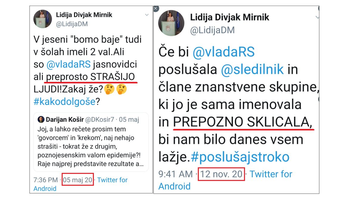 domencukjati's tweet photo. Pri izvajanju SALTO_MORTALE ujeli poslanko LMŠ Lidijo Divjak Mirnik:
➡️Spomladi je nabijala vlado, da STRAŠI z napovedovanjem 2. vala.
➡️Poleti so rušili ukrepe in vlado.
➡️Danes obtožuje vlado, da ni ukrepala dovolj zgodaj.

Sprenevedanje na kvadrat! Vredno vzornika Šarca. https://t.co/jTLFd5TXQg