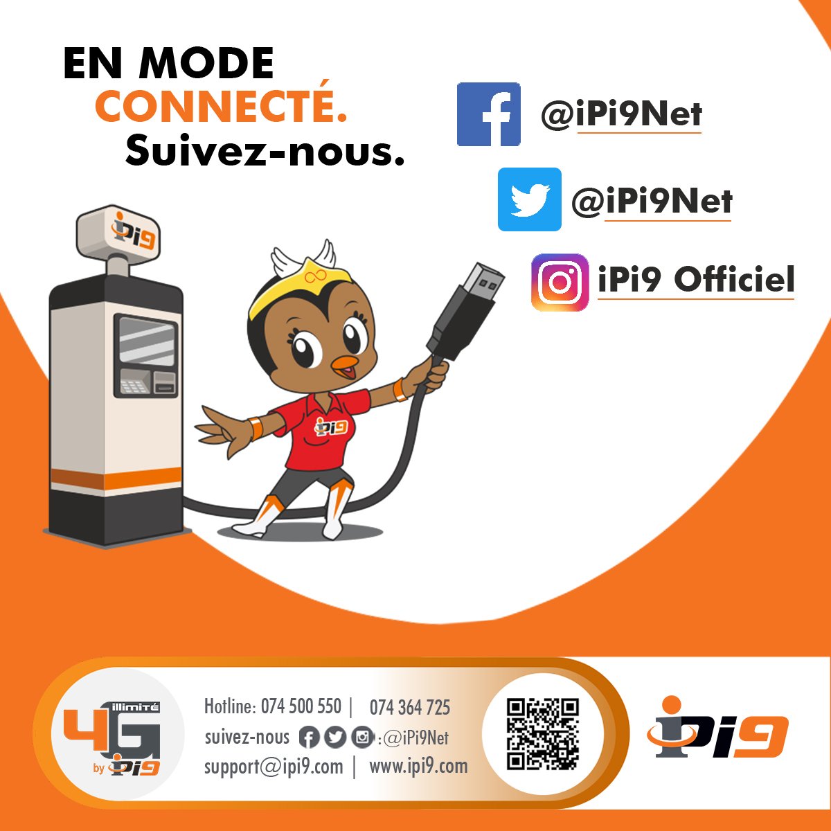 Abonnez-vous sur nos réseaux sociaux et ne manquer pas nos informations intéressantes

Bonne fin de semaine.

#iPi9
#Nos_Pass_Illimité_4G_LTE
#SurfEnBig
