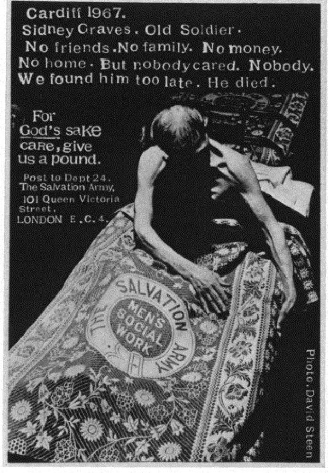 Their advertising firm had been previously responsible for a Salvation Army slogan “For God’s sake, Care”