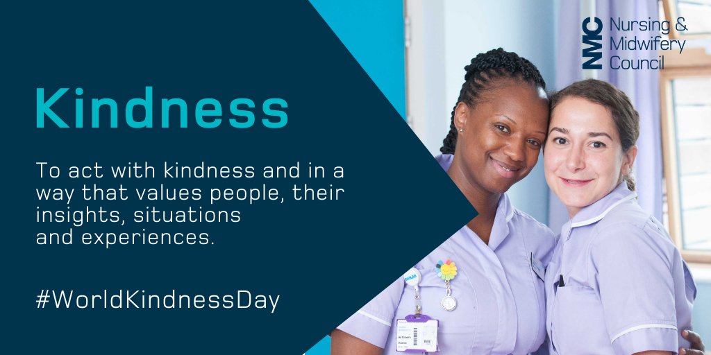 nmcnews's tweet photo. Today is #WorldKindnessDay 🌍

Being kind is one of the four core values we all work to uphold here at the NMC. 

Our values are important to us. They shape our culture and influence the work we do. Read more about them here 👇

https://t.co/A41PXSchGh https://t.co/XoBhWf4MQB