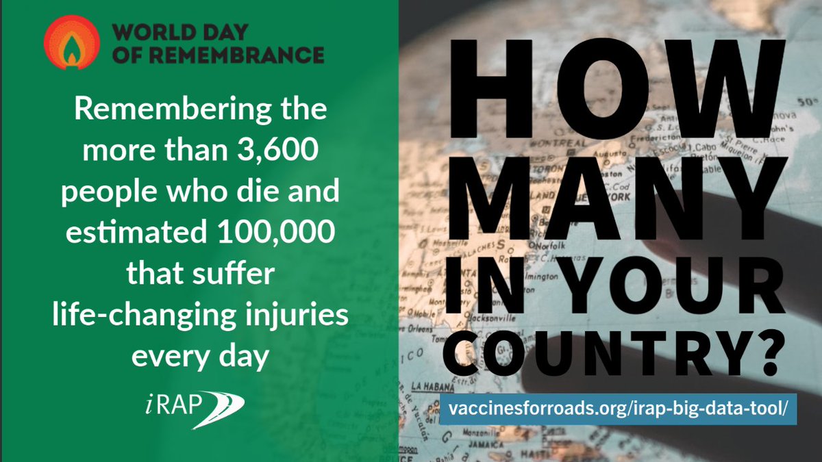 iRAPSavingLives's tweet photo. This Sunday is #WDoR2020 for #RoadTrafficVictims. We will pause to #RememberSupportAct for #3StarorBetter roads. We remember victims, families & emergency services. And we continue to work on #evidencebasedsolutions that can protect & saves lives https://t.co/5b4bzxuujj https://t.co/wTdx6rPYld