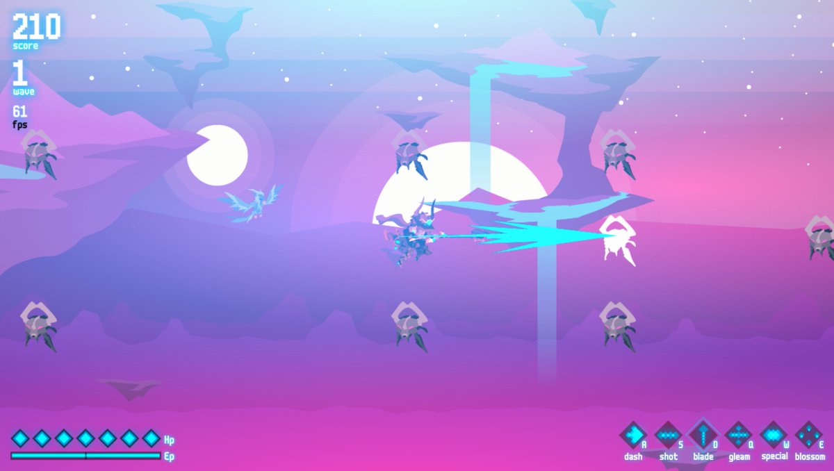 nujakujata's tweet photo. My hack-n-shmup Gunsheath needs your feedback! Download v0.3 and check out the game's first 3 levels, bosses, and a horde of weapons, armor, and special gear items. https://t.co/G29OuvL8mz https://t.co/QpbiGK5erB