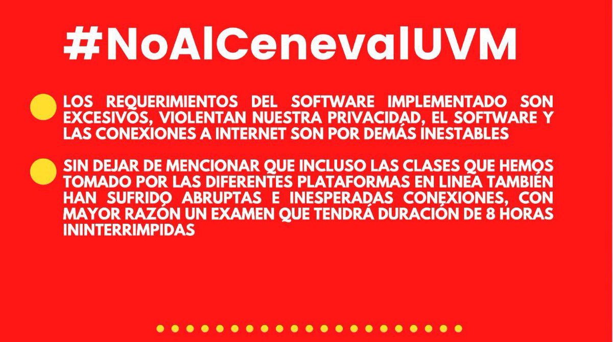 Cristelbarenque's tweet photo. #UVM @UVMMEXICO No estamos en contra de presentar el #ceneval, estamos en contra de que sea REQUISITO para titulación, con tantos factores EXTERNOS fuera de nuestro alcance #noalcenevaluvm #noalcenevalanáhuac
@SomosCeneval @AztecaNoticias @Milenio @El_Universal_Mx https://t.co/xYpfc8N8mb