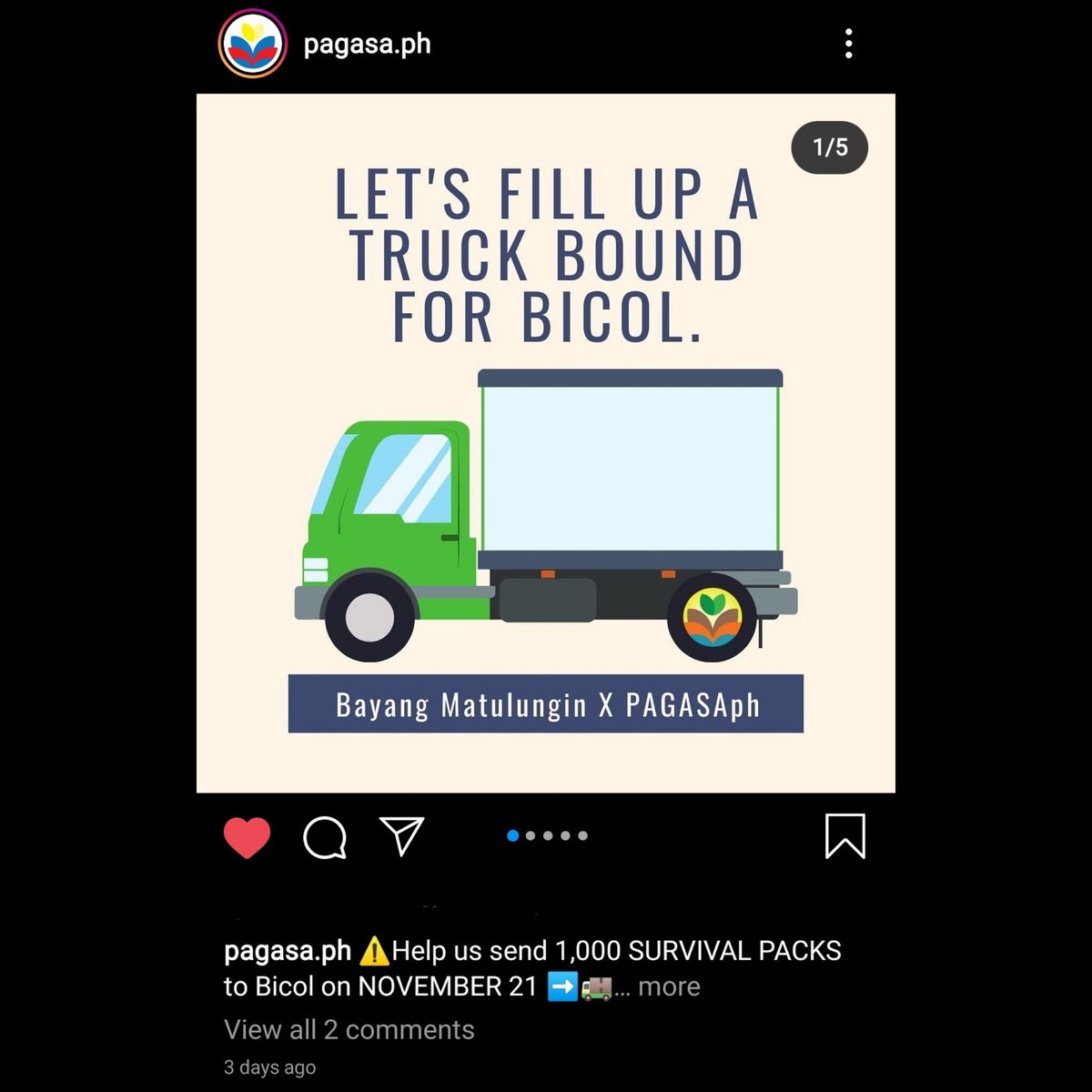 glowinglustrous's tweet photo. Let's fill up a truck bound to bicol.

Help us send 1,000 SURVIVAL PACKS to Bicol on NOVEMBER 21
Check out our DONATE highlight for details.
#FeedThePeople #FoodNotFear #ReliefPH

📸https://t.co/Tm5VITnDCV
[photos were also shared by miss nadine in her ig story] https://t.co/FBGq3P9aUU