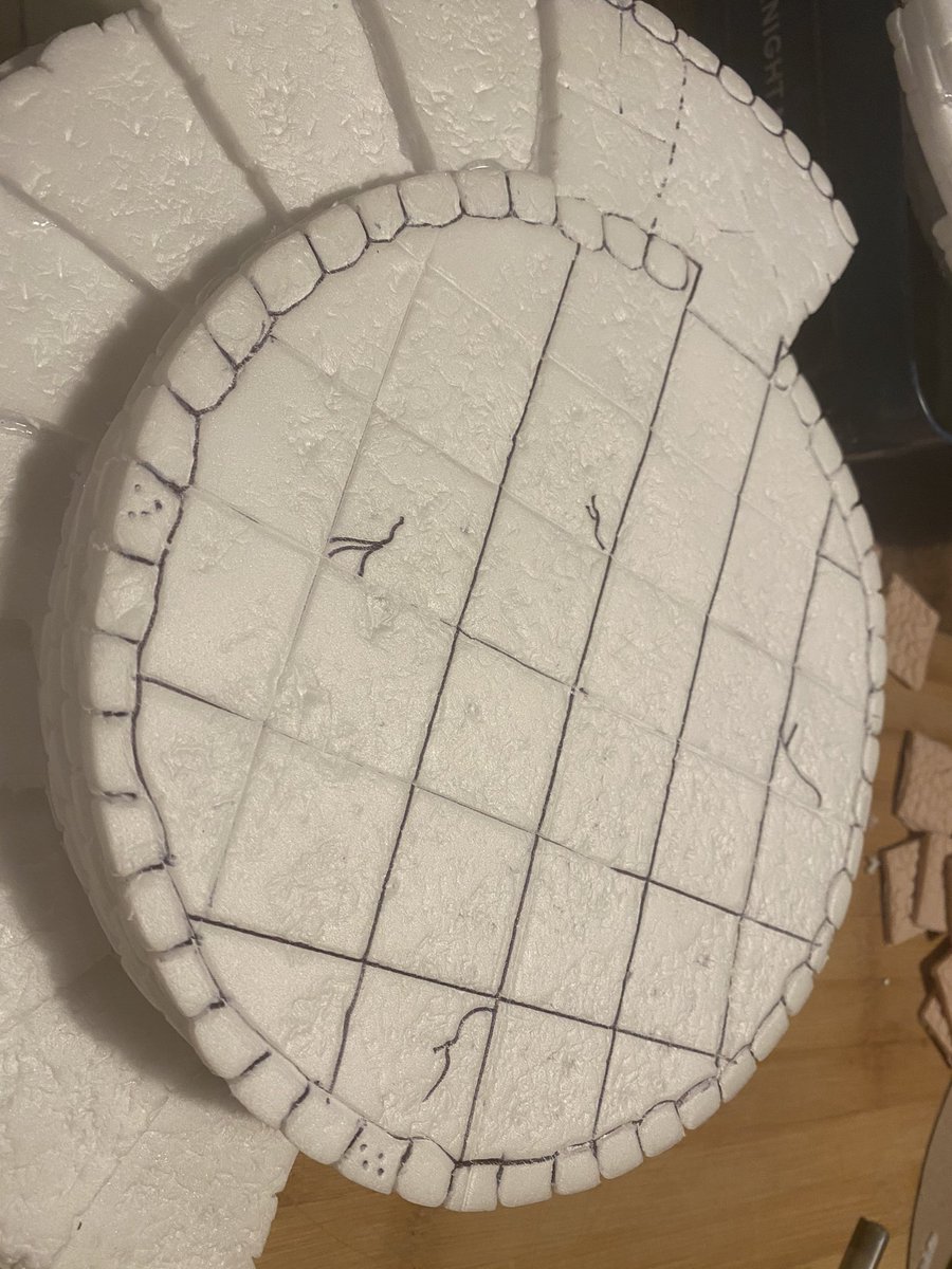 CorderoGomez3's tweet photo. Working on a modular tower. An idea from #blackmagiccraft. The one with the circles is a version of the Zorro training circle. Very excited to start painting. #dnd #terrain #CaptainLoveDoesntExist https://t.co/XQb9za4PXY