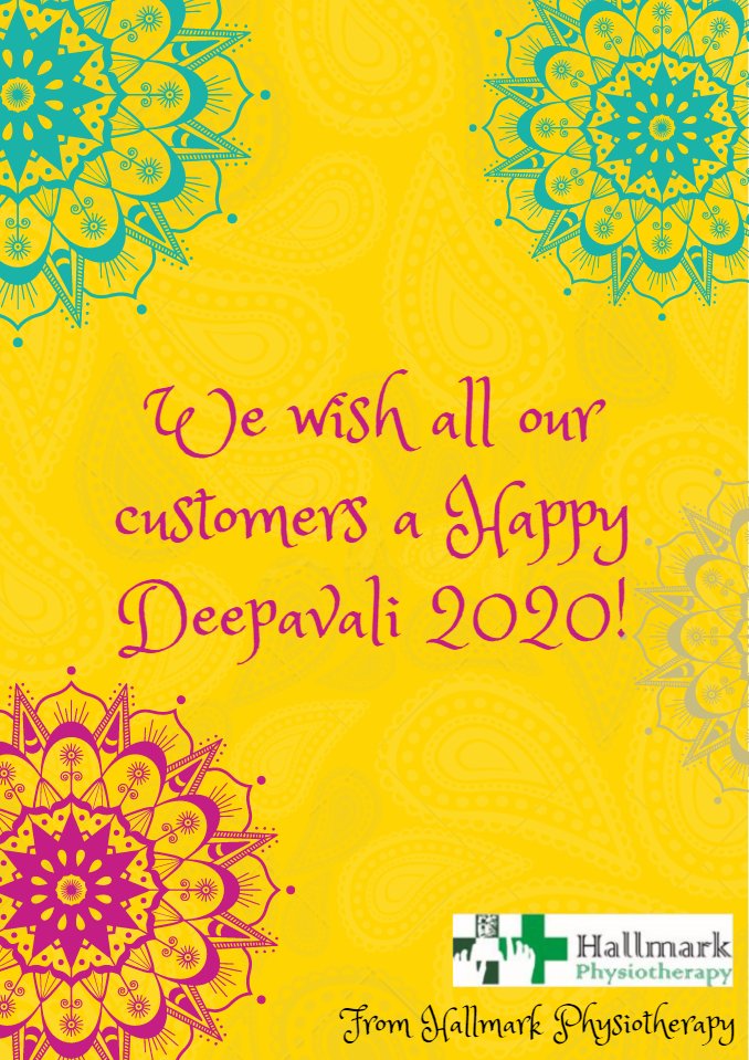 HallmarkPhysio's tweet image. We wish all our customers a Happy Deepavali 2020!