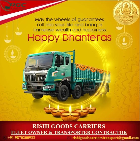 GoodsRishi's tweet photo. #Dhanteras #Dhanteras2020 #diwalivibes #transpoter #transports #RISHIGOODSCARRIERS #RGC https://t.co/eMImNRmMkI