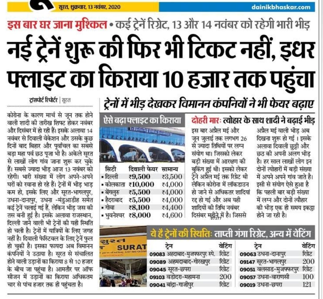 DevelopedSurat's tweet photo. Respected @PiyushGoyal @RailMinIndia @WesternRly ji
Our #55LakhsPopulation City need #MoreTrain , starting from our #Surat
@DainikBhaskar @PiyushGoyalOffc @DrJagdishSurat @DarshanaJardosh @CRPaatil @SGCCI_Surat @sgcciParesh @bipingayatri @ChhotubhaiPatil @satishmaisuriya ji https://t.co/xzEawryzBA