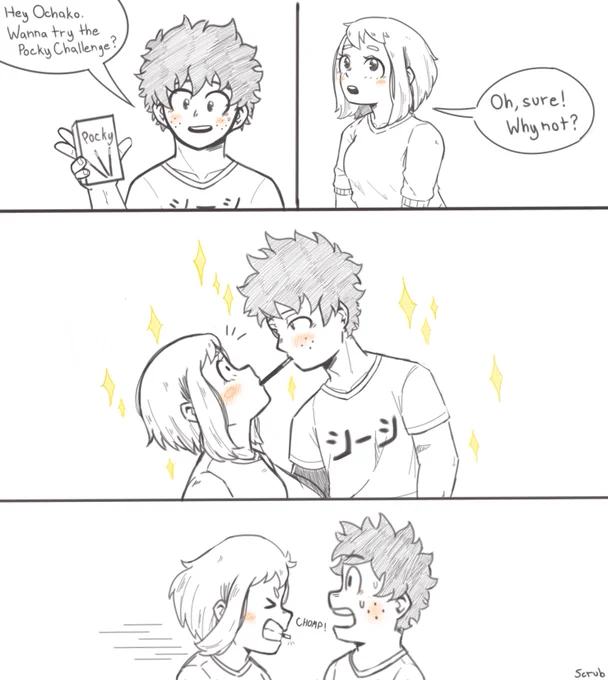 I'm a day late,, but here's a lil comic for pocky day ?
#izuocha #dekucha #デク茶 #PockyDay 