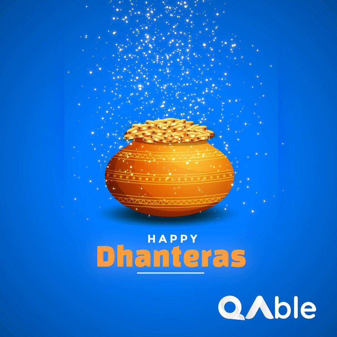QAbleHQ's tweet photo. May the festival of Dhanteras brighten your future with success and prosperity. #qable Best wishes on Dhanteras.
#Dhanteras #india #festivals #celebrations #qa #softwarequalityassurance #qualityassurance #softwaretesting #testing #software #dhanteraspooja #धनतेरस https://t.co/010eCKG8Zi