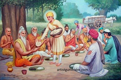 I cannot leave this true bargain. It is seldom that we get an opportunity to carry out some profitable transaction like this."Guru Nanak took all the money to the next nearest village dwelling, where he bought plentiful supply of food and brought water for these people.