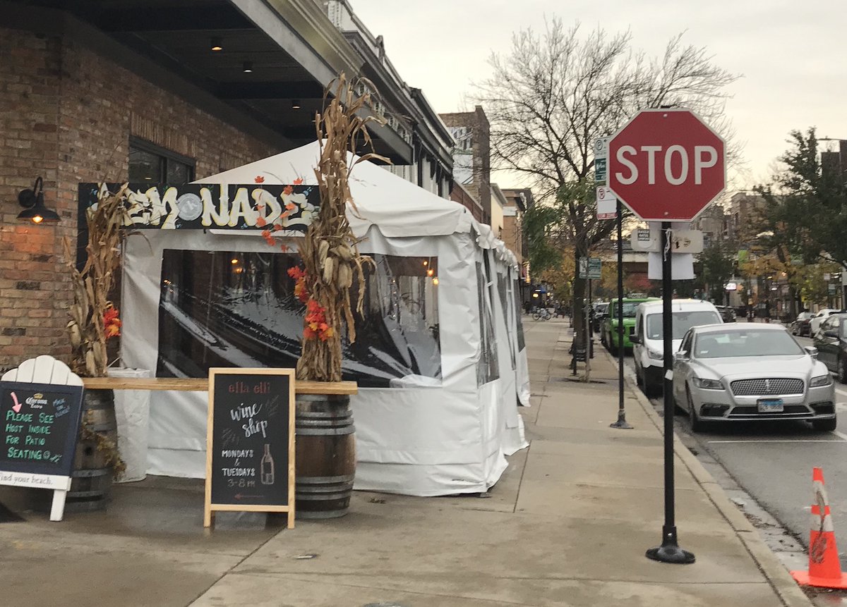 Granted, some of the outdoor seating situations are pretty sketchy. The rules require tents to have 50% of the sides open, but that doesn't seem to be well enforced. I've seen plenty of setups where the "outdoor" dining is completely enclosed, with little or no safety benefit.