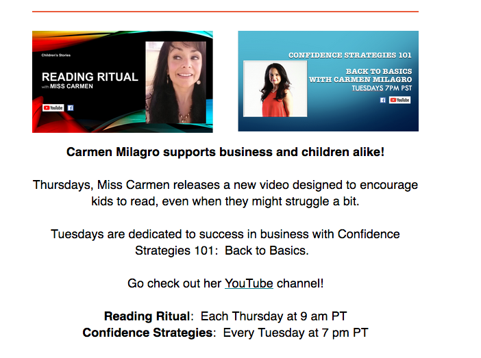 carmenmilagro's tweet photo. Thank you #LiveThriveCA for your support
Subscribe here:
https://t.co/hm3ibNZLRA
@carmenmilagro
#ConfidenceStrategist
#ReadingRitualwithMissCarmen https://t.co/jiACaJH7SM