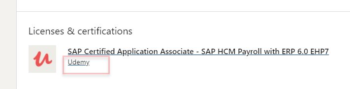 nairplanet's tweet photo. @SAP_Jarret I dont think this is a problem with SAP Certification. Take a closer look - the linked in profile says Udemy :) https://t.co/8k7y9tHXpc