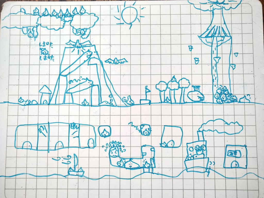 次男絵。すっかりスライム色 