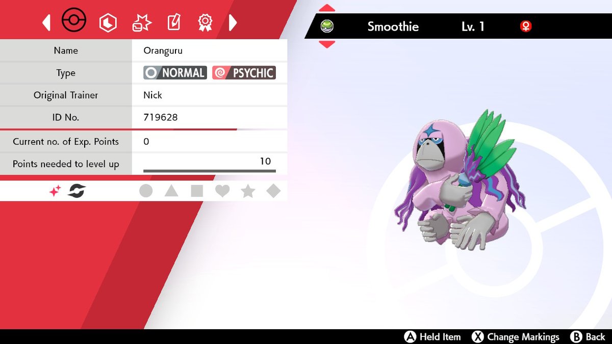 SHINYHUMANTTV's tweet photo. Ladies and gentlemen, let me introduce you to the most sparkling girl, Smoothie! Decided I wanted a shiny Oranguru tonight, and after 25 EGGS she shines! SO HAPPY!
#shiny #shinypokemon #shinyhunt #pokemon #PokemonSwordandShield https://t.co/7lqbY5Zm6r