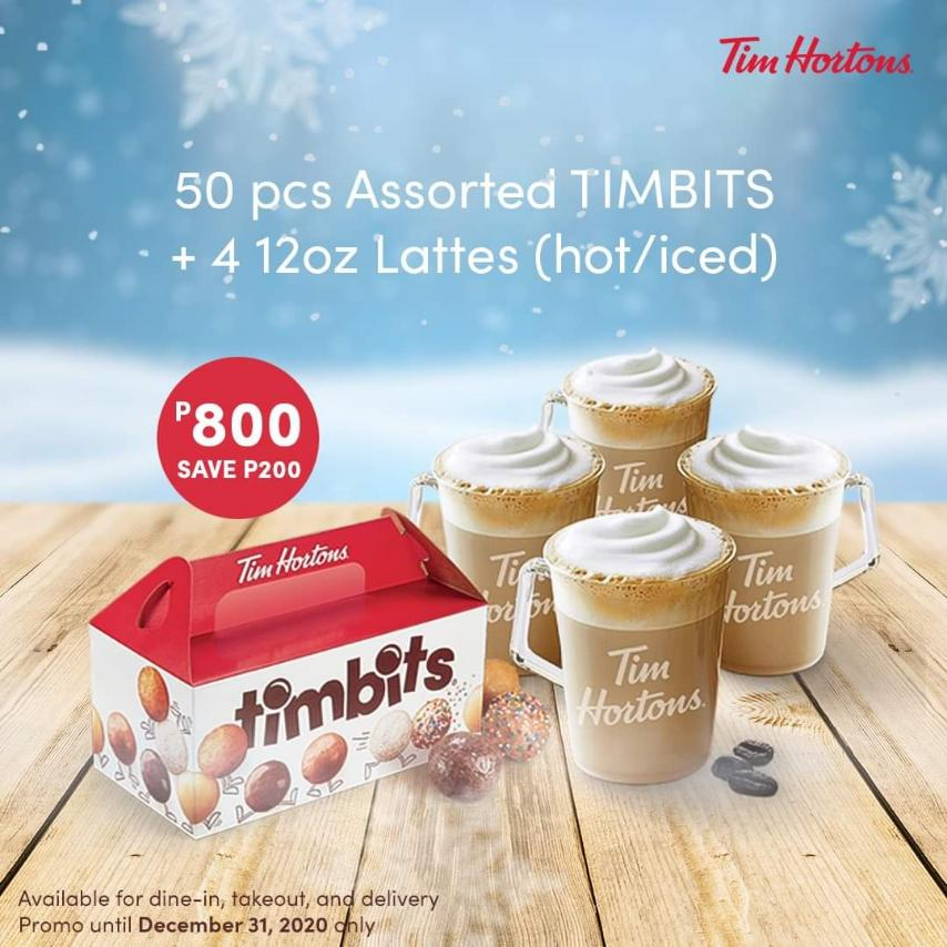lawrencium03's tweet photo. We have Christmas Treats for you! π Save up to PHP200 by buying by your favorite Timbits, paired with a hot or cold latte.
Available via dine-in, takeout, and delivery. Promo until December 31, 2020 only. #TimHortonsPH https://t.co/v47noZUwzh