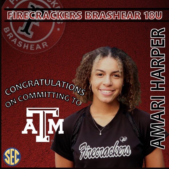 HolshoeMaya's tweet photo. Congratulations @mariharp_  A&amp;M is getting a great one. 🧨🥎💥 https://t.co/qbXqYBF4B2