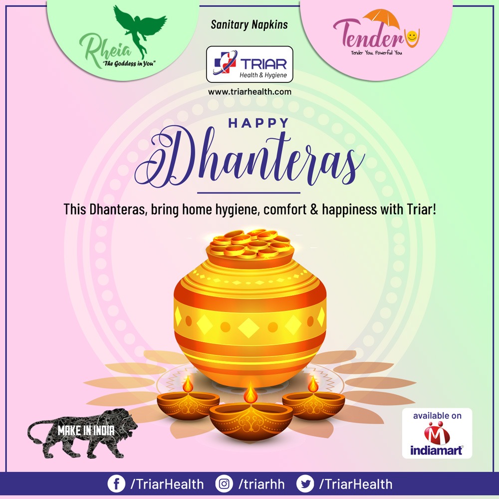TriarHealth's tweet photo. May the auspicious occasion of Dhanteras bring along the happiness and health in your life.
#ShubhDhanteras
#Dhanteras #happydhanteras #MaaLaxmi #festiveseason #Dhanteras2020 #IndianFestivals #Festivities #Festivals #Diwali #Triar #TriarHealth #TriarHealthHygiene #Rheia #TenderU https://t.co/SbXxMOArOG