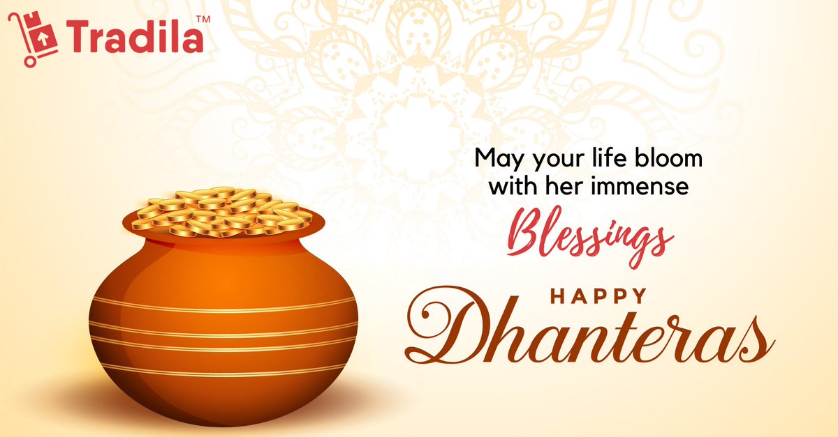 Tradila_Ecom's tweet photo. May Goddess Laxmi bless your business with wealth, fortune, and prosperity. Happy #Dhanteras! https://t.co/JKezkOStoI