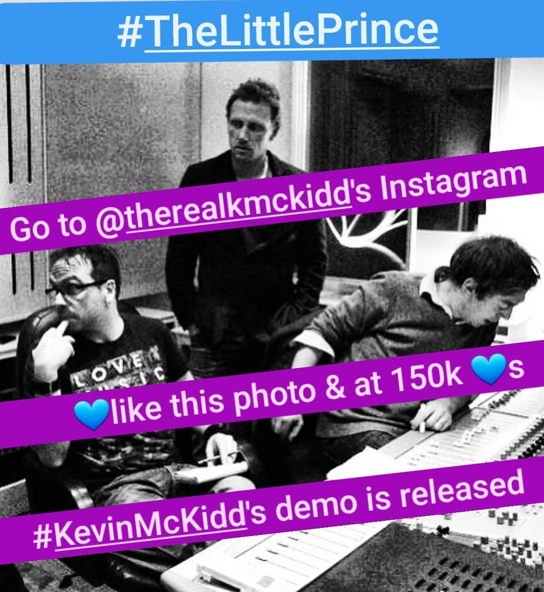 Wanna hear #KevinMcKidd's demo for #TheLittlePrince upcoming music album? YOU can make it happen!!

✔ go to <a href="/TheRealKMcKidd/">Kevin McKidd</a>'s Instagram
✔ Like 💙 this photo (on Kevin's IG feed, not here)
✔ Once Kevin's post hits 150k 💙s ...
✔ DEMO RELEASED by <a href="/AEProductions5/">A + E Music</a>