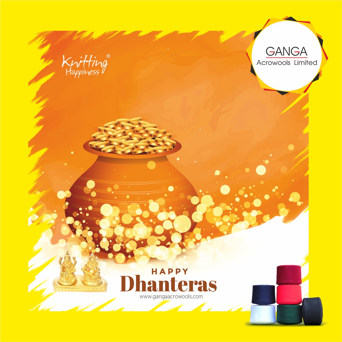 GangaAcrowools's tweet photo. May Goddess of Wealth fills your home with everlasting treasures and usher in prosperity in your life. @GangaAcrowools wishes you all Shubh #Dhanteras #HandKnittingYarn #MachineKnittingYarn #CarpetYarn https://t.co/BjyFX6J2tY