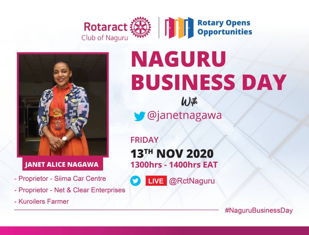 RctNaguru's tweet photo. Join us today as we host our President @JanetNagawa for another session of #NaguruBusinessDay as she narrates her daily hustle . 

#NaguruPR
 #NaguruPLD
 @SiimaCar https://t.co/y7J7e6dPgi