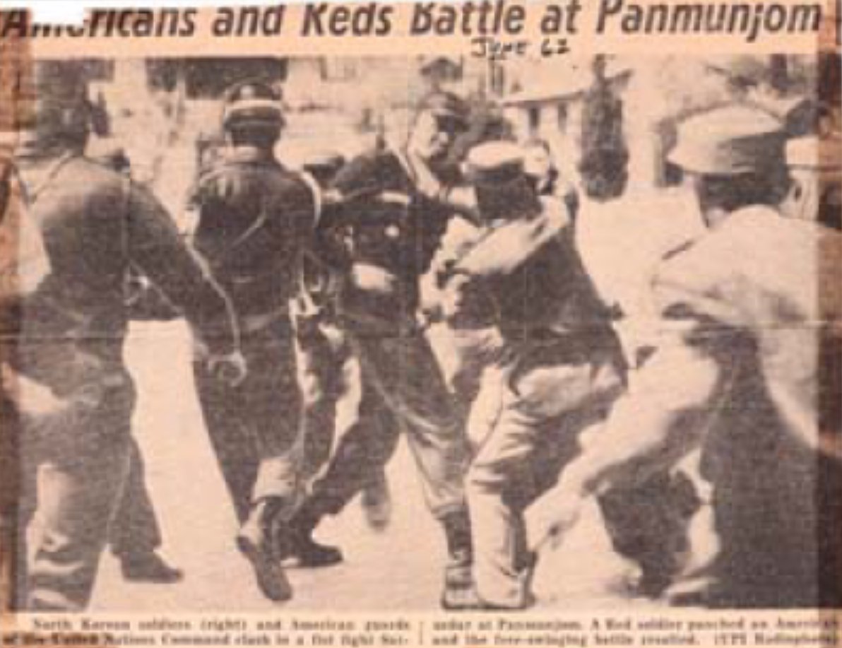 Troops at the JSA during this time found themselves on particularly difficult duty because nK troops would try to provoke fights. At one point, a brawl between sides resulted in two U.S. troops getting captured by 20 nK troops.