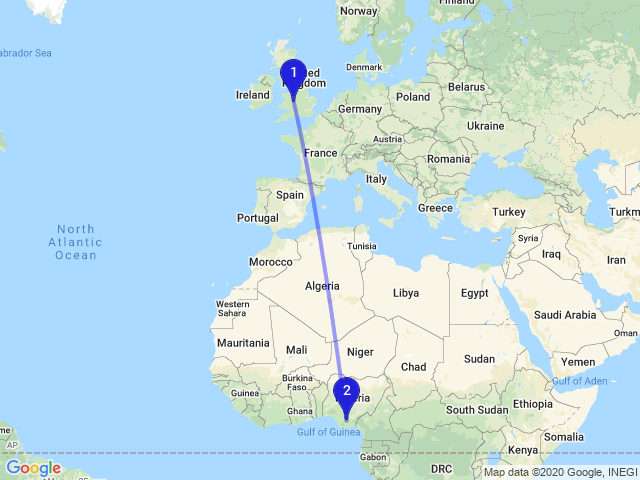 RandomDistance's tweet photo. The distance between Wyre Forest, Bewdley DY12 3HJ, UK and Mgbidi, Nigeria is 5257km #Maps #GIS #Earth https://t.co/DT874i4RkL
