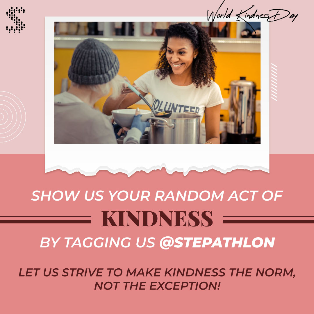 Stepathlon's tweet photo. This #WorldKindnessDay, let's promote the importance of being kind to each other and make the world a better place 🤗

#Stepathlon #MakeAMove https://t.co/tGbs6Nk9HY