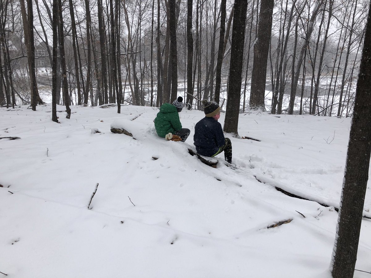 hintzePLS's tweet photo. Snowy sit-spots to practice writing our observations! @RiteintheRain paper works so good, the kids could write the whole time we were in the snow! ❄️🌨📝📒 We will compare and contrast our sit-spot observations from the fall! https://t.co/6euKTByZTA
