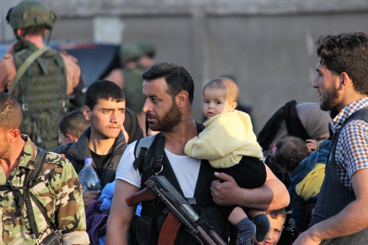 8. Some of the leaders even posed in the setting sun - one asking the fighters to take a baby fm family in the queue to put on his shoulders - while he had guns strapped to his chest - followed by pose for photographers.  #BBC  #CNN  #Channel4 are perceived as "friends" by Al Qaeda.